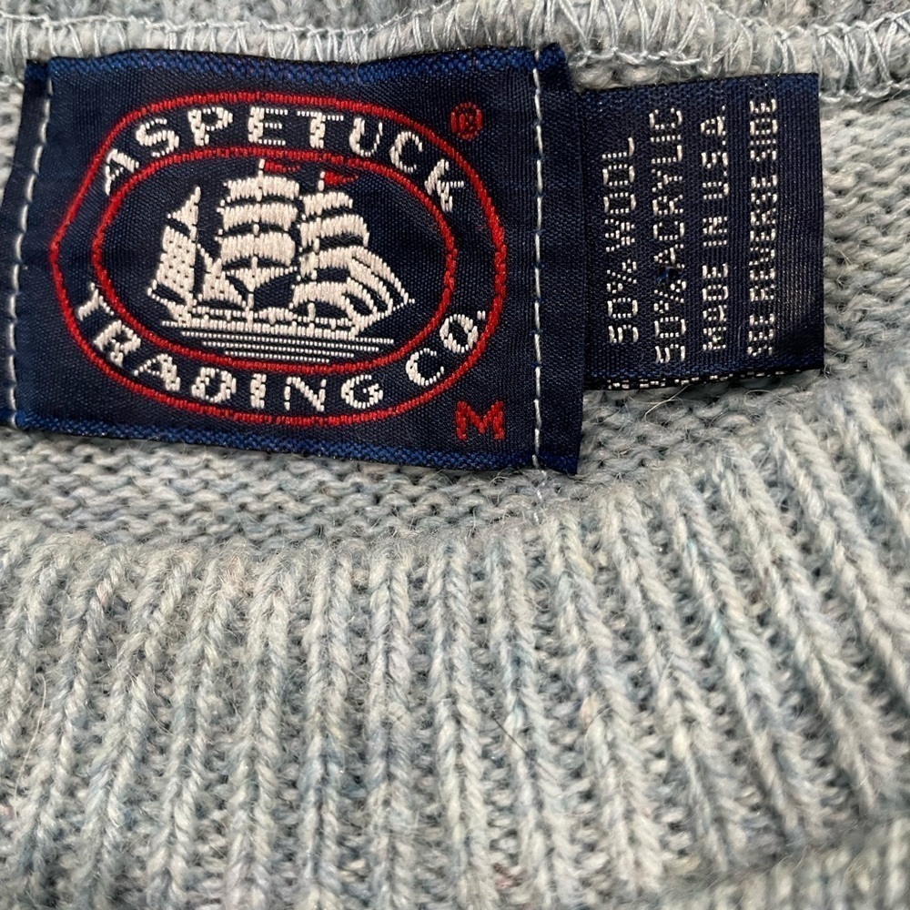 Vintage ASPETUCK TRADING CO. 50% Wool Men’s Striped Sweater Size M - Picture 5 of 5